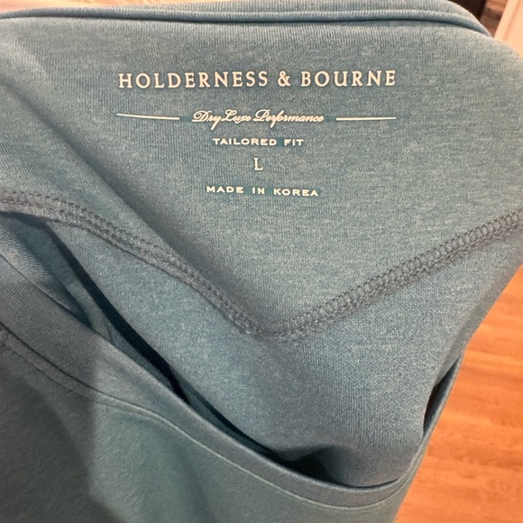 Holderness Bourne The Ellis‎ Pullover Crewneck Sweater L Tailored Fit teal blue - Picture 3 of 6